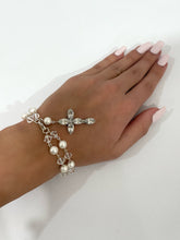 Load image into Gallery viewer, Pearl & Swarovski Sterling Silver Bridal Bracelet
