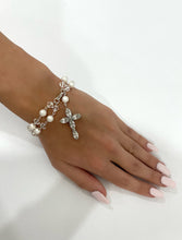 Load image into Gallery viewer, Pearl & Swarovski Sterling Silver Bridal Bracelet