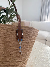 Load image into Gallery viewer, Brown &amp; Blue Rosary Bag Charm

