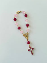Load image into Gallery viewer, Pink &amp; Red Rosary Bag Charm
