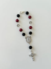 Load image into Gallery viewer, Red &amp; Black Bag Rosary Charm
