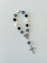Load image into Gallery viewer, Brown &amp; Blue Rosary Bag Charm
